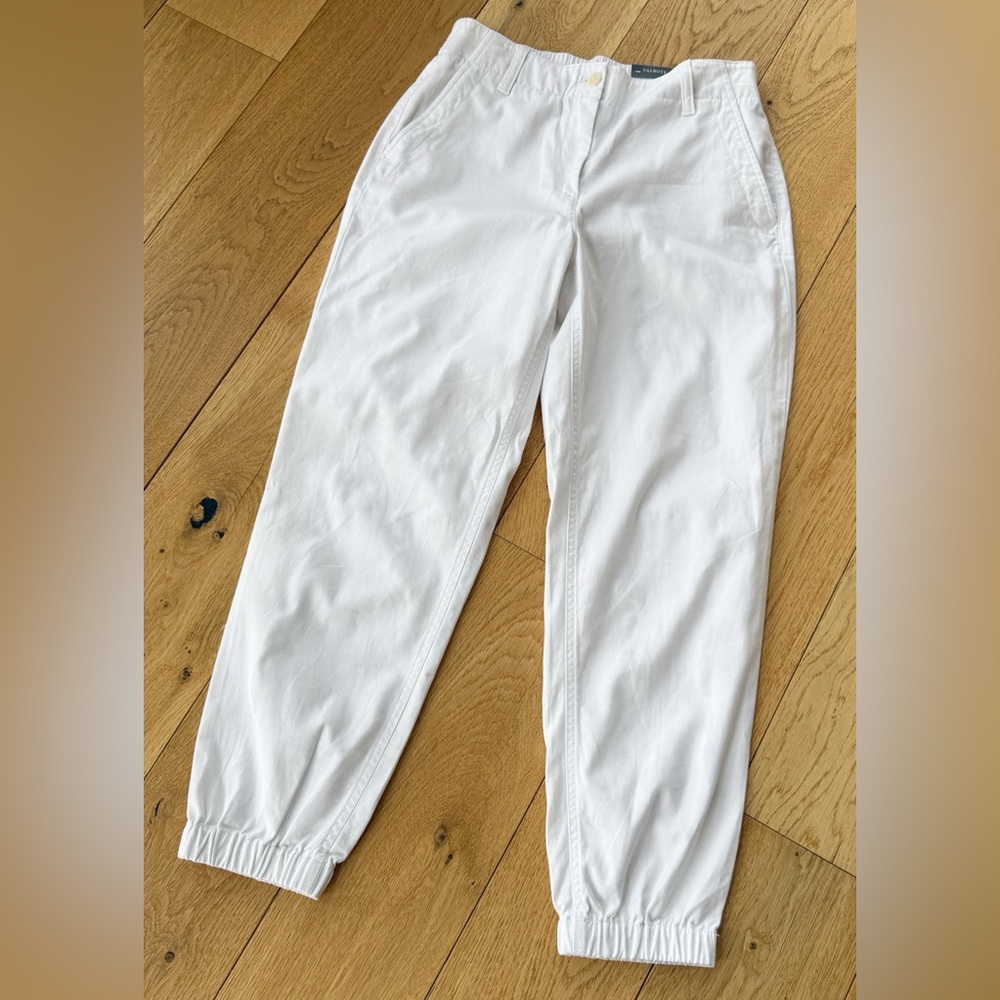 NWT Talbots White Jogger Pants XS Athleisure Preppy At Waist Pants- Ankle Fit